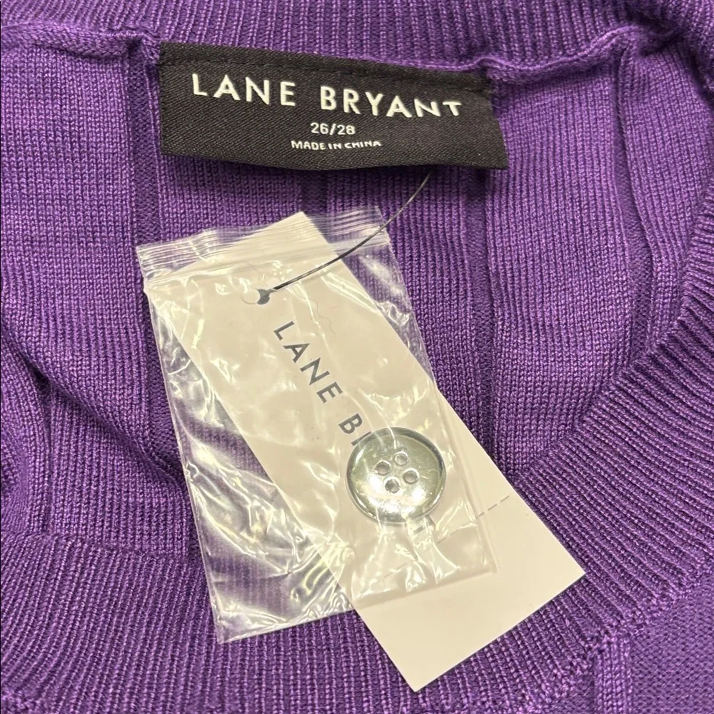 NWT Lane Bryant Purple Ribbed Pullover Sweater - Picture 4 of 5